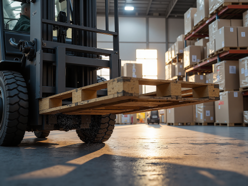 大型货运车辆装载大宗货物场景,青岛物流公司标识,重型机械装备,现代化货运码头背景